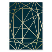 Geometrische Hochzeitskarten für die goldene Tisch Tischnummer (Rückseite)