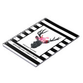 Geometrische Hochzeitspläne für Hirsche und Blumen Notizblock (Linke Seite)