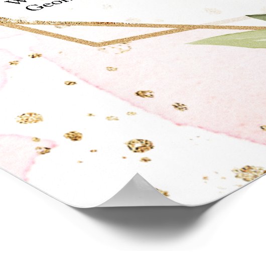 geometrische Hochzeitssitze aus Burgund Poster (Ecke)