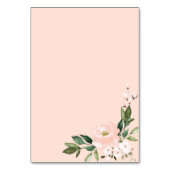 Geometrische Hochzeitssitzkarte (blush pink floral Tischnummer (Rückseite)