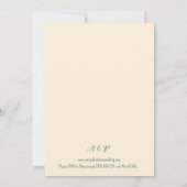Geometrische Hochzeitsskala der Wildblumen Weiß un Einladung (Rückseite)