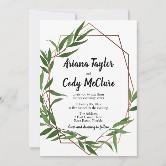 Geometrische Hochzeitsskala für Wasserfarben Einladung (Vorderseite)