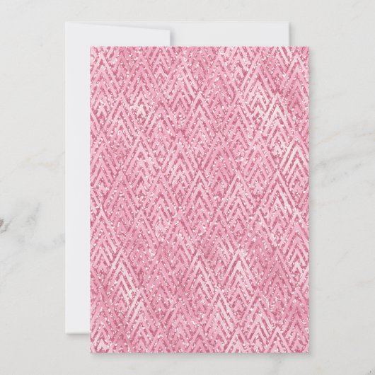 Geometrische Hochzeitsstimmung in Rosa und Silber Einladung (Rückseite)