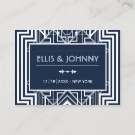 Geometrische Hochzeitsstipps der Marine Platzkarte