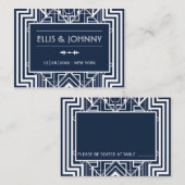 Geometrische Hochzeitsstipps der Marine Platzkarte (Vorne/Hinten)