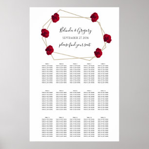 Geometrische Hochzeitstabelle für elegante geometr Poster