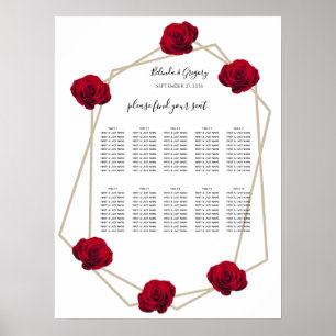 Geometrische Hochzeitstabelle für elegante geometr Poster