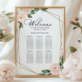 Geometrische Hochzeitstabelle in Rosa Blush Poster