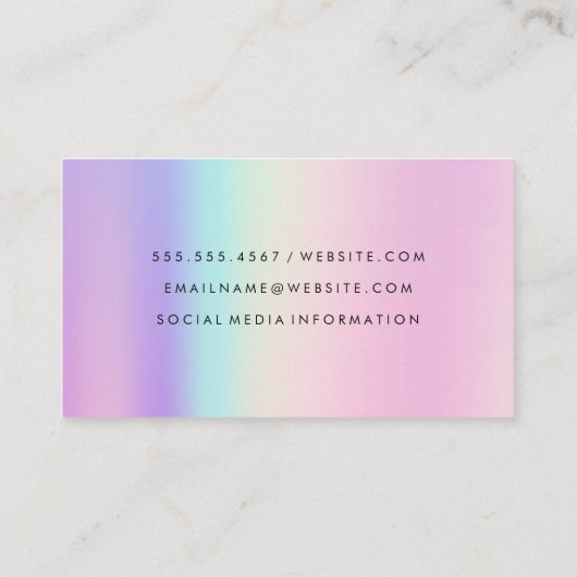 Geometrische holografische Farben | QR-Code Visitenkarte (Rückseite)