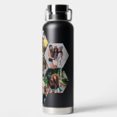 Geometrische Honeycomb | 7 FotoCollage & Monogramm Trinkflasche (Rückseite)