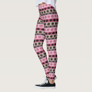 Geometrische horizontale Streifen und Symbole Leggings