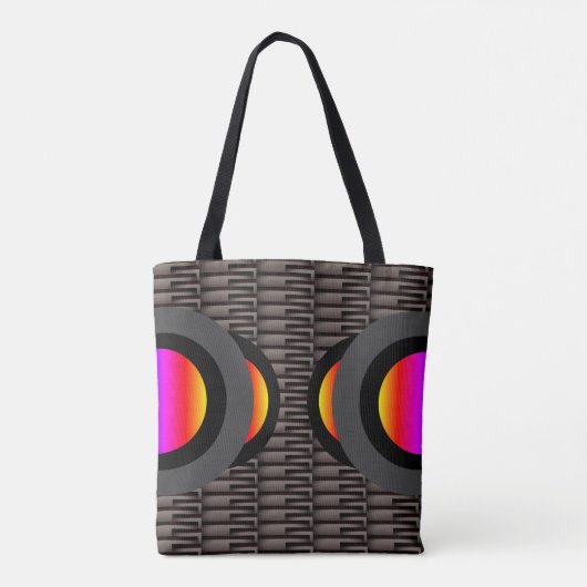 Geometrische Hot Lava Loops Woven Print Tasche (Rückseite)