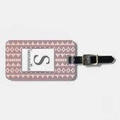 Geometrische hübsche Bohemische Creme und Rose Gepäckanhänger (Vorderseite horizontal)