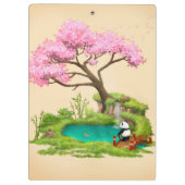 Geometrische Husky-Leinwand Klemmbrett (Rückseite)