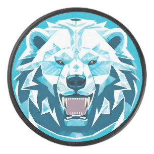 Geometrische Illustration des Eisbärs Eishockey Puck