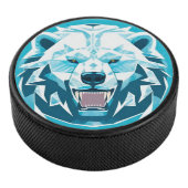 Geometrische Illustration des Eisbärs Eishockey Puck (3/4)