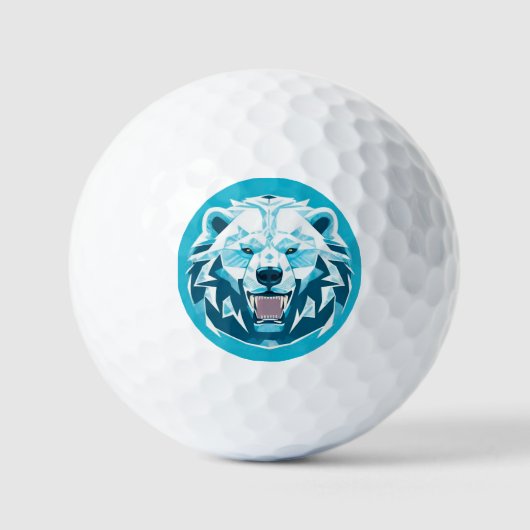 Geometrische Illustration des Eisbärs Golfball (Vorderseite)