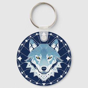Geometrische Illustration eines Wolfes Schlüsselanhänger