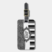 Geometrische Imitat Chrome mit schwarzen und weiße Gepäckanhänger (Vorderseite vertikal)