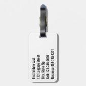 Geometrische Imitat Chrome mit schwarzen und weiße Gepäckanhänger (Rückseite vertikal)