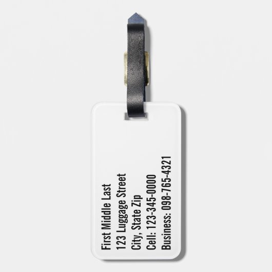 Geometrische Imitat Chrome mit schwarzen und weiße Gepäckanhänger (Rückseite vertikal)