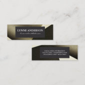 Geometrische Imitate Gold Leder Wavy Farbblöcke Mini Visitenkarte (Vorne/Hinten)