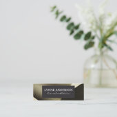 Geometrische Imitate Gold Leder Wavy Farbblöcke Mini Visitenkarte (Stehend Vorderseite)