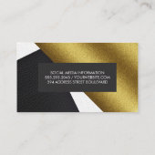 Geometrische Imitate Gold Leder Wavy Farbblöcke Visitenkarte (Rückseite)
