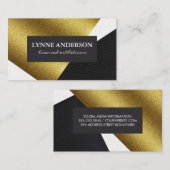 Geometrische Imitate Gold Leder Wavy Farbblöcke Visitenkarte (Vorne/Hinten)