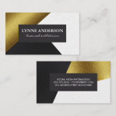 Geometrische Imitate Gold Leder Wavy Farbblöcke Visitenkarte (Vorne/Hinten)