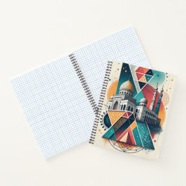Geometrische islamische Moscheekunst mit abstrakte Notizblock
