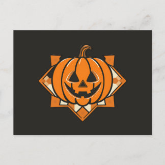 Geometrische Jack-O-Lantern-Halloween Einladungspostkarte