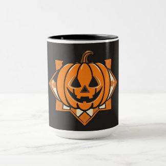 Geometrische Jack‑O’‑Lantern Halloween Tasse