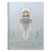 Geometrische Jugendstil-Cartouches Lineare Blume Notizblock (Vorderseite)