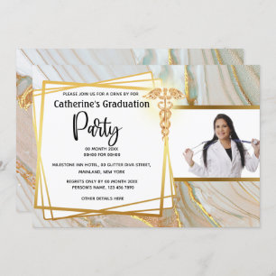 geometrische Kadukus aus medizinischem Grau-Marmor Einladung