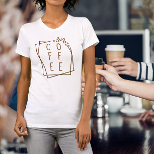 Geometrische Kaffee-Braun Gepard-Druck-Typografie T-Shirt