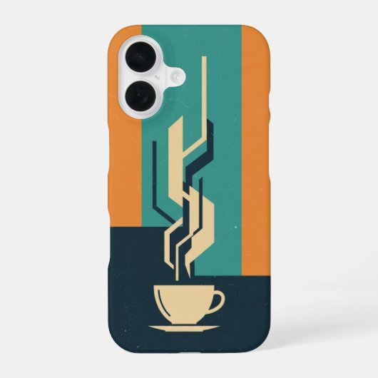 Geometrische Kaffeetasse iPhone 16 Hülle (Rückseite)