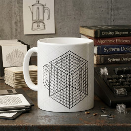 Geometrische Kaffeetasse Isometrische Gitterkunst 