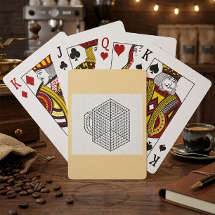 Geometrische Kaffeetasse Isometrische Gitterkunst Spielkarten
