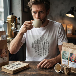 Geometrische Kaffeetasse Isometrische Gitterkunst  T-Shirt