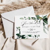 Geometrische Kalligrafie Grüne horizontale Hochzei Save The Date