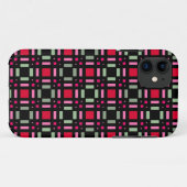 Geometrische kariert-grüne schwarze Streifen Case-Mate iPhone Hülle (Rückseite (Horizontal))