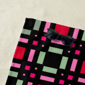 Geometrische kariert-grüne schwarze Streifen Strandtuch (Beispiel)