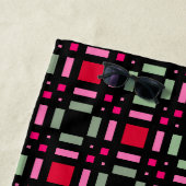 Geometrische kariert-grüne schwarze Streifen Strandtuch (Beispiel)