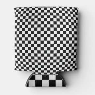 Geometrische karierte Illusion: Vintage Kunst. Dosenkühler