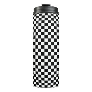 Geometrische karierte Illusion: Vintage Kunst. Thermosbecher
