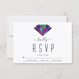 Geometrische Karo-Typografie Hochzeit RSVP-Karte RSVP Karte