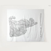 Geometrische Katze Moderne minimale Niedliche Abst Wandteppich (Vorderseite (Horizontal))