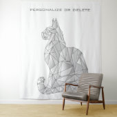 Geometrische Katze Moderne minimale Niedliche Abst Wandteppich (Beispiel)