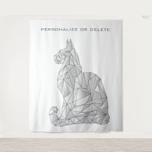 Geometrische Katze Moderne minimale Niedliche Abst Wandteppich